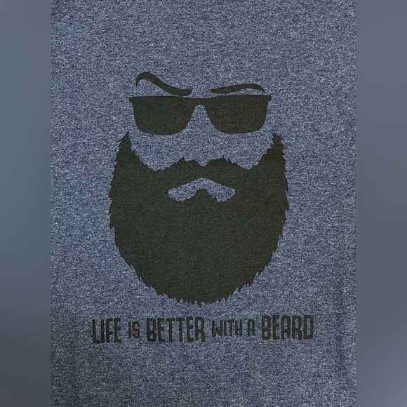 Men’s LIFE IS BETTER WITH A BEARD Graphic Tshirt. - Picture 1 of 7
